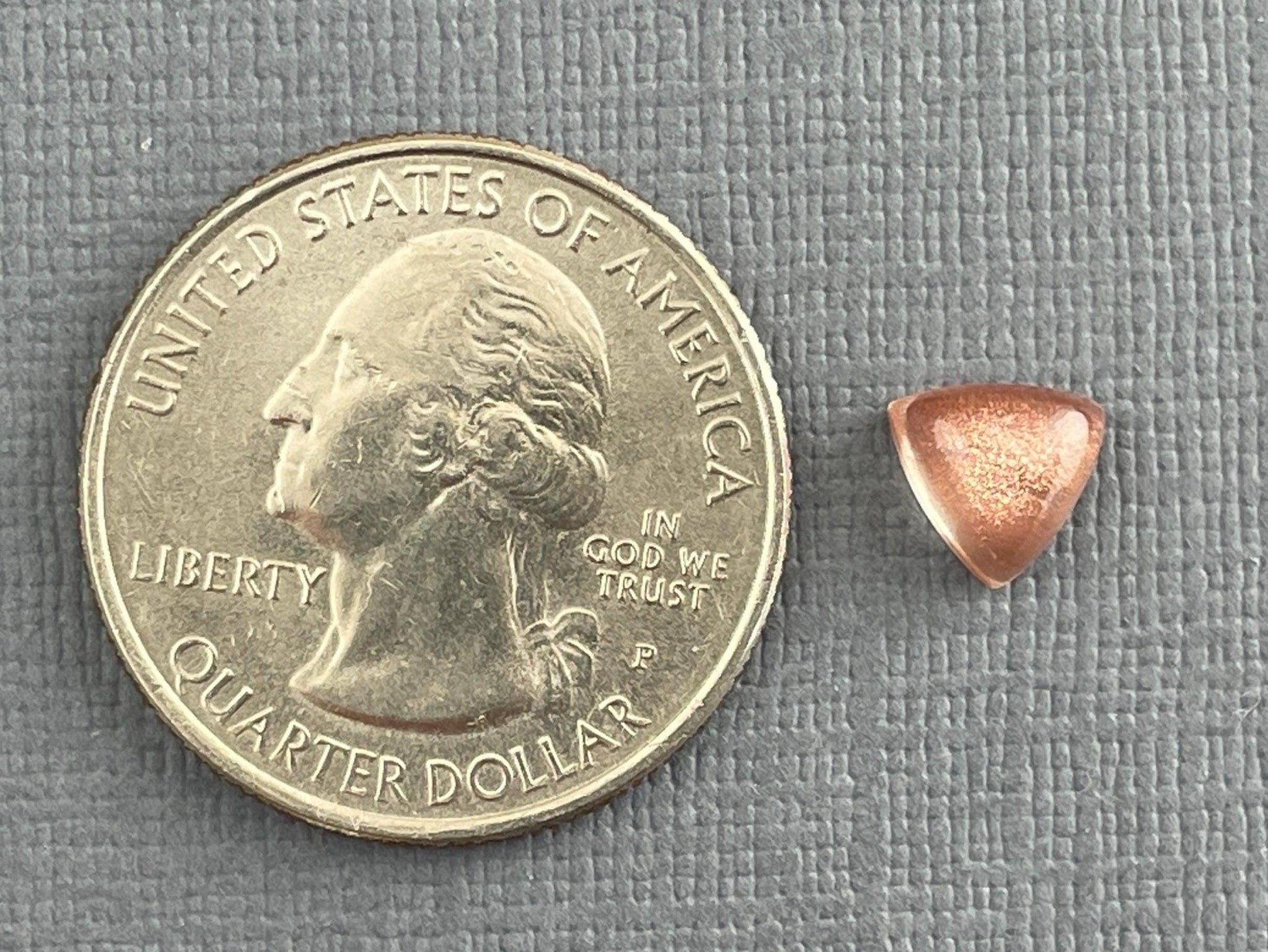 7mm Oregon Sunstones Triangle Cabochons | Medium with Schiller - Oregon Sunstone - GemEnthusiast