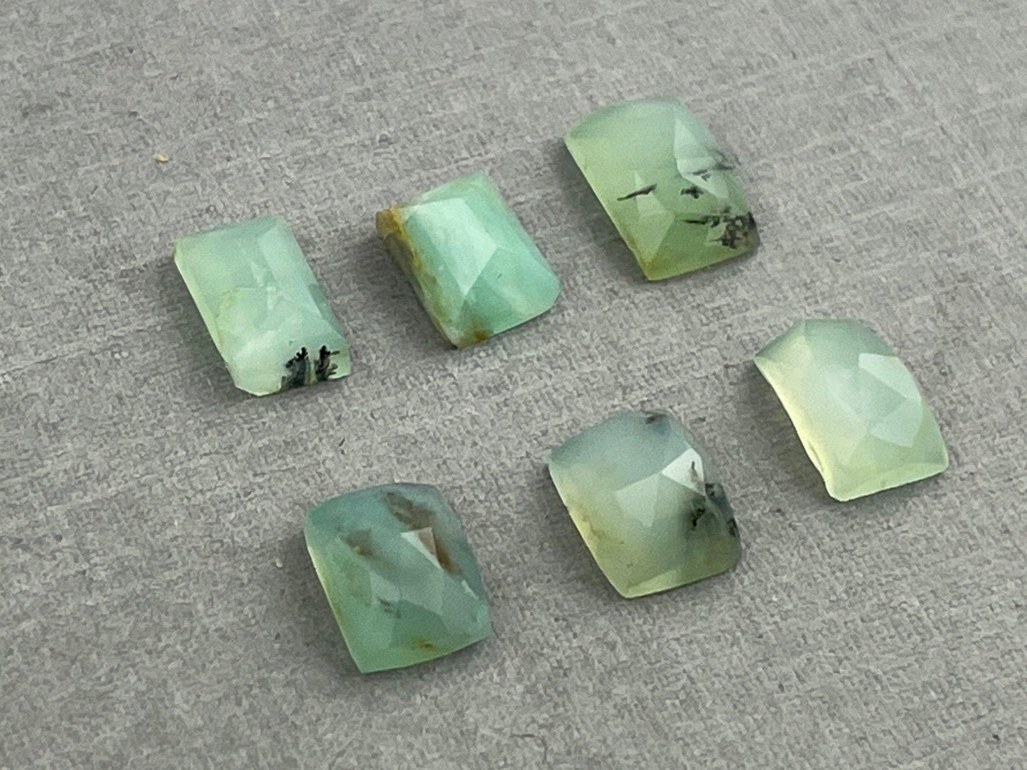 Peruvian Opal Rectangle Rose Cut Lot | Natural Gemstone from Peru | 5.48 carats | PO417 - Peruvian Blue Opal - GemEnthusiast