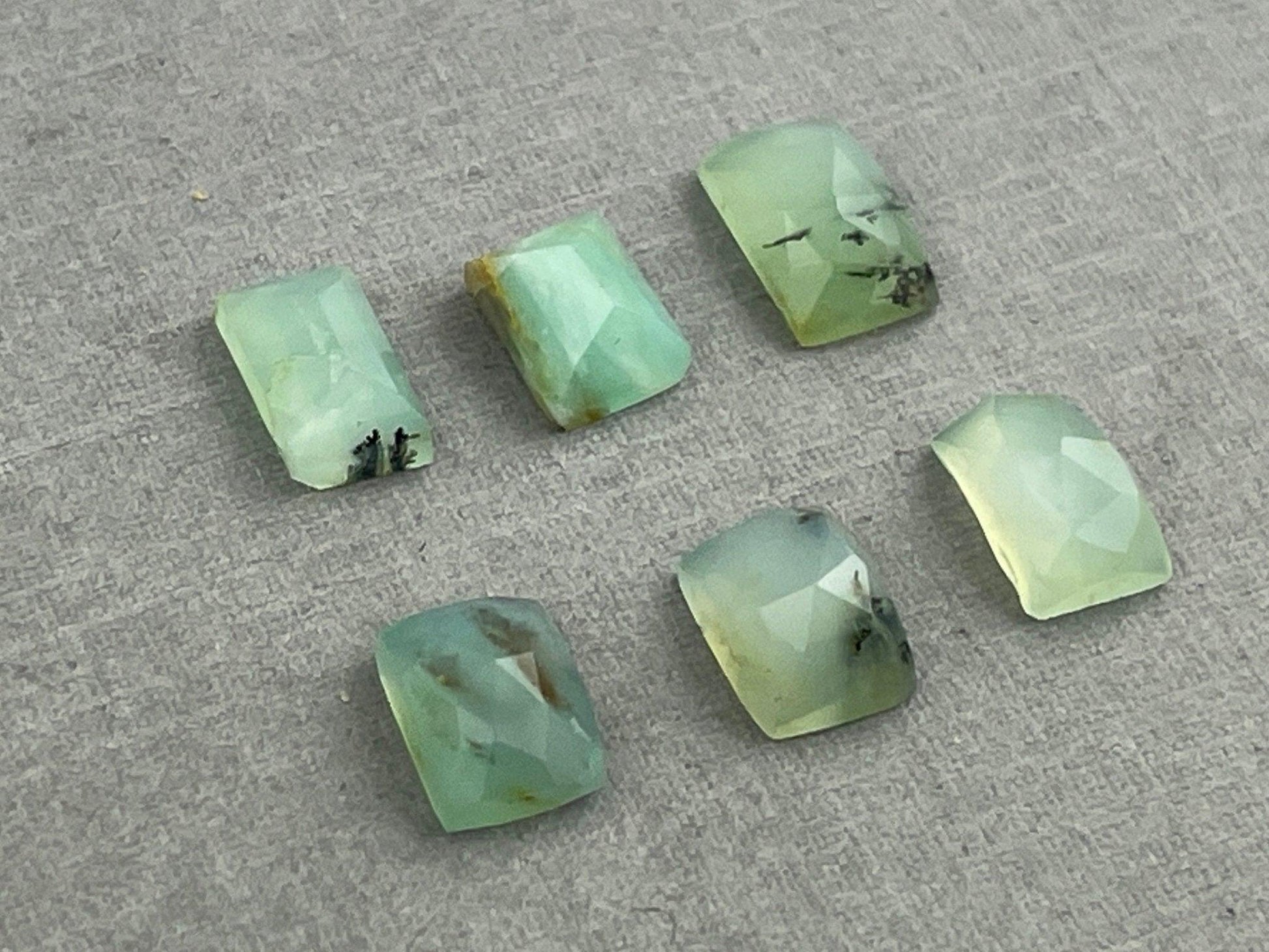 Peruvian Opal Rectangle Rose Cut Lot | Natural Gemstone from Peru | 5.48 carats | PO417 - Peruvian Blue Opal - GemEnthusiast