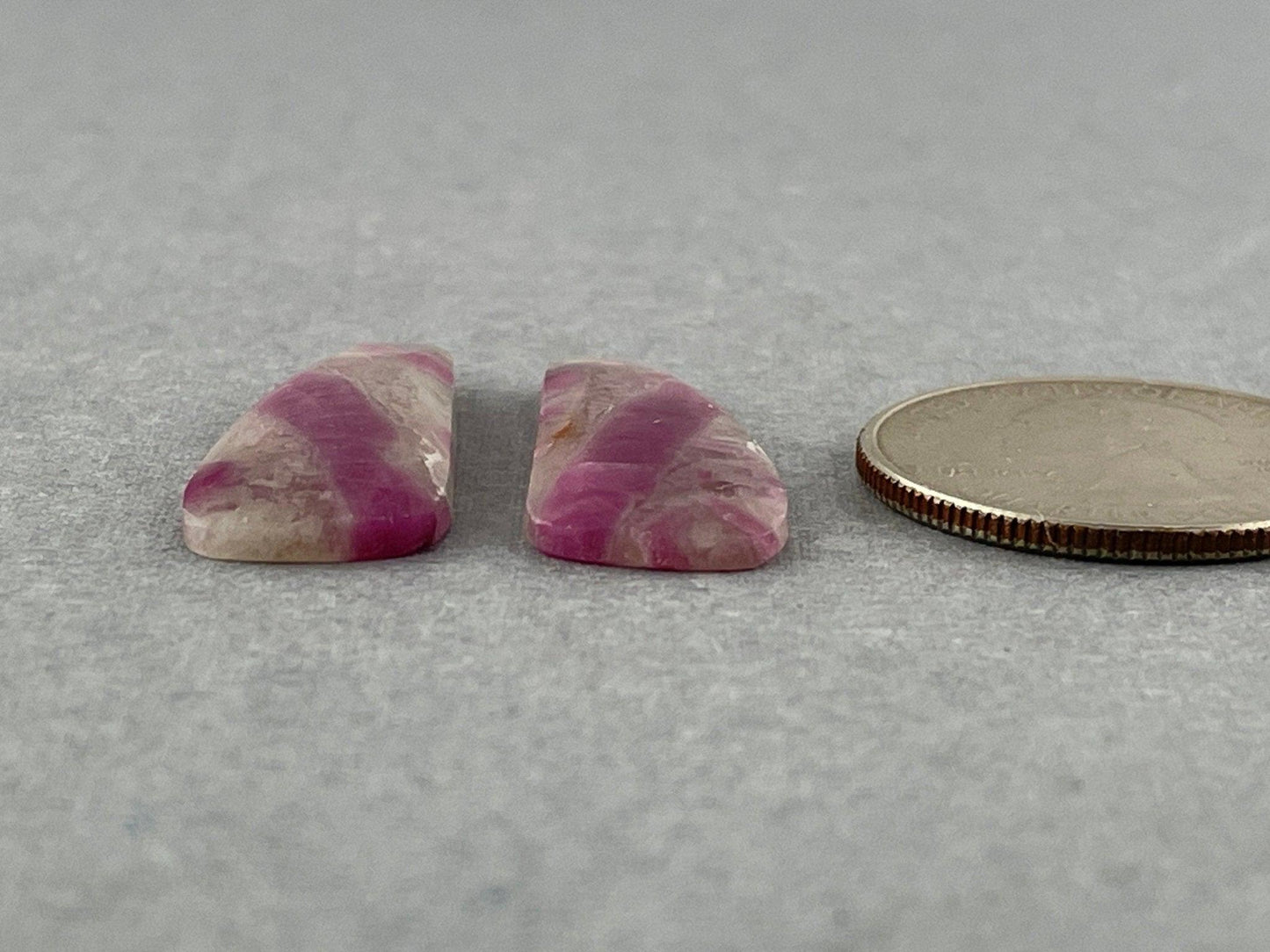 Ruby Included Quartz Pair | Rose Cut Natural Loose Gemstone | RC108 - - GemEnthusiast