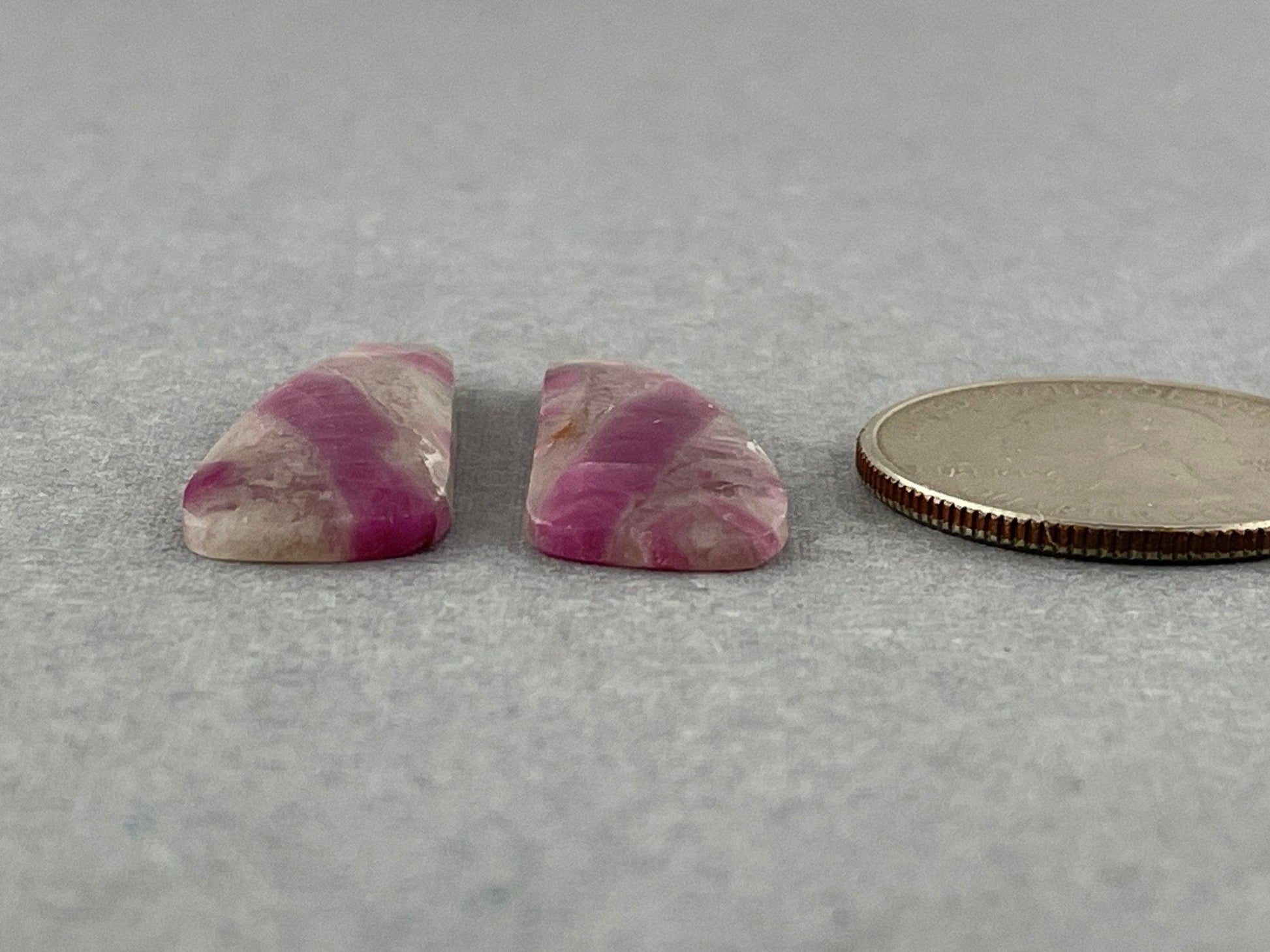Ruby Included Quartz Pair | Rose Cut Natural Loose Gemstone | RC108 - - GemEnthusiast