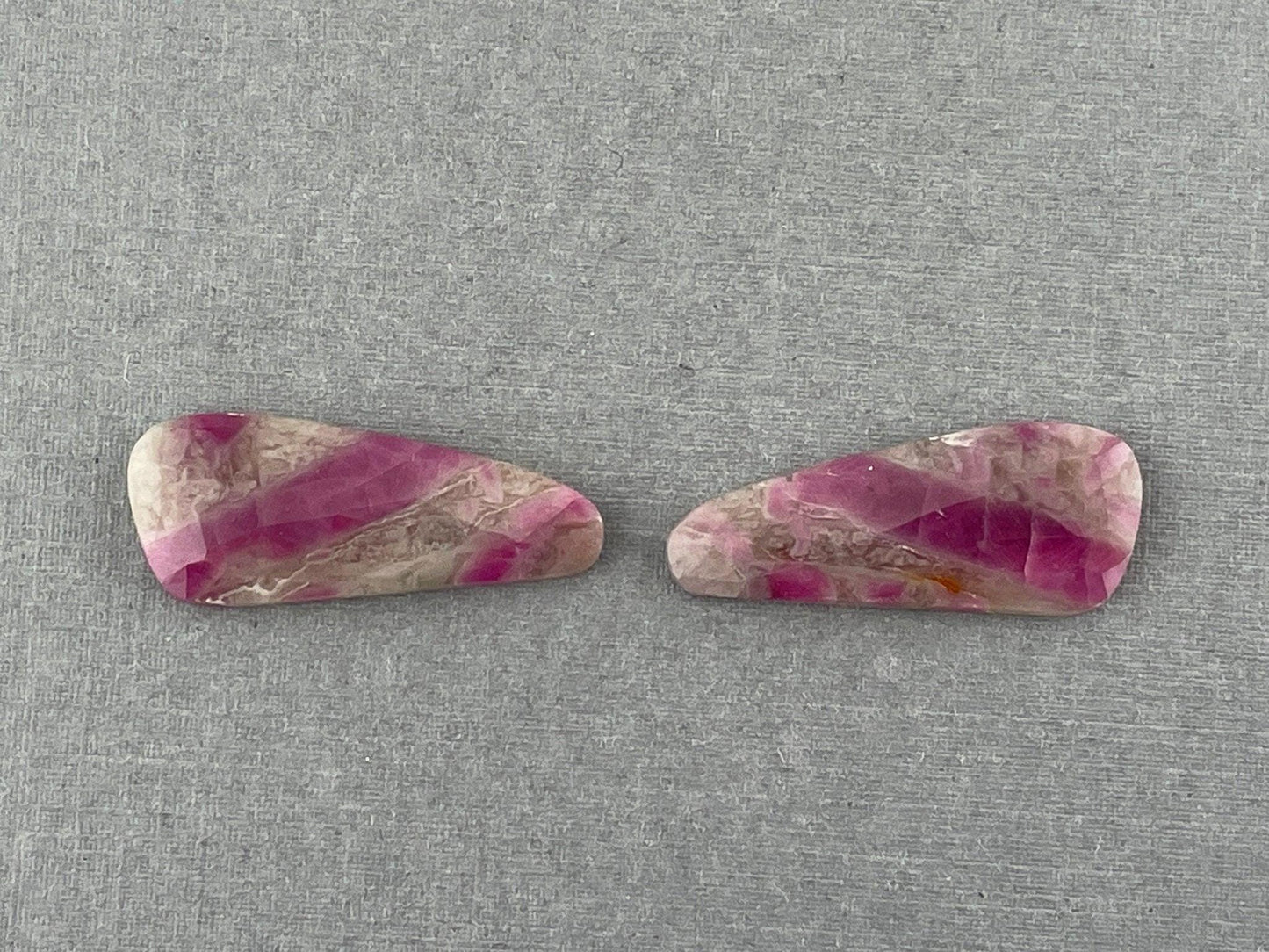 Ruby Included Quartz Pair | Rose Cut Natural Loose Gemstone | RC108 - - GemEnthusiast