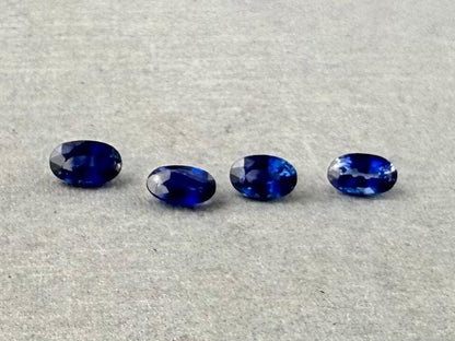 Blue Bicolor Sapphire Faceted Ovals | 5x3 mm | 4 Stones per Lot - Blue Sapphire - GemEnthusiast