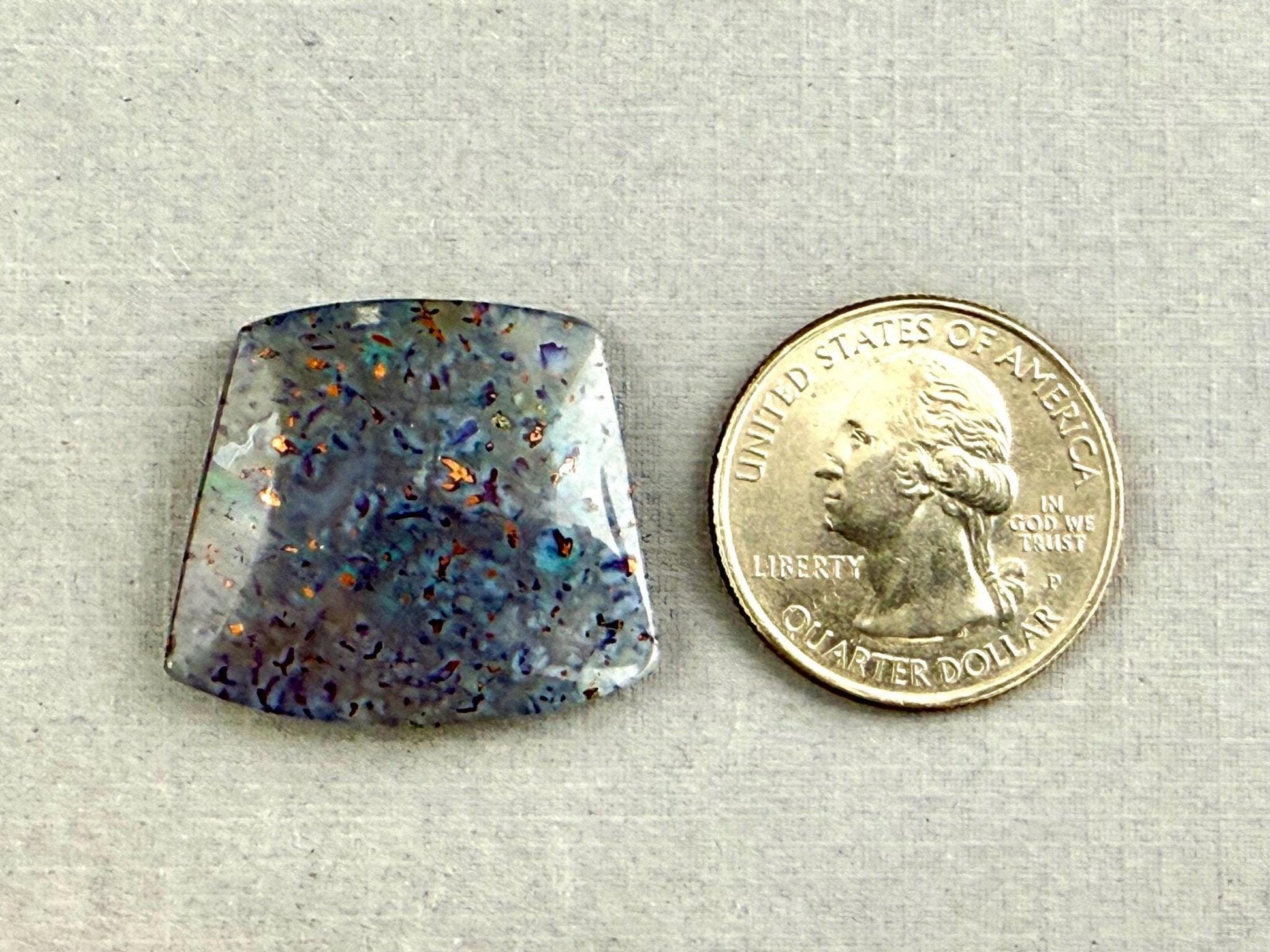 Confetti Chrysocolla in Chalcedony | Natural Loose Cabochon Gemstone | CA331 - Confetti Chrysocolla - GemEnthusiast