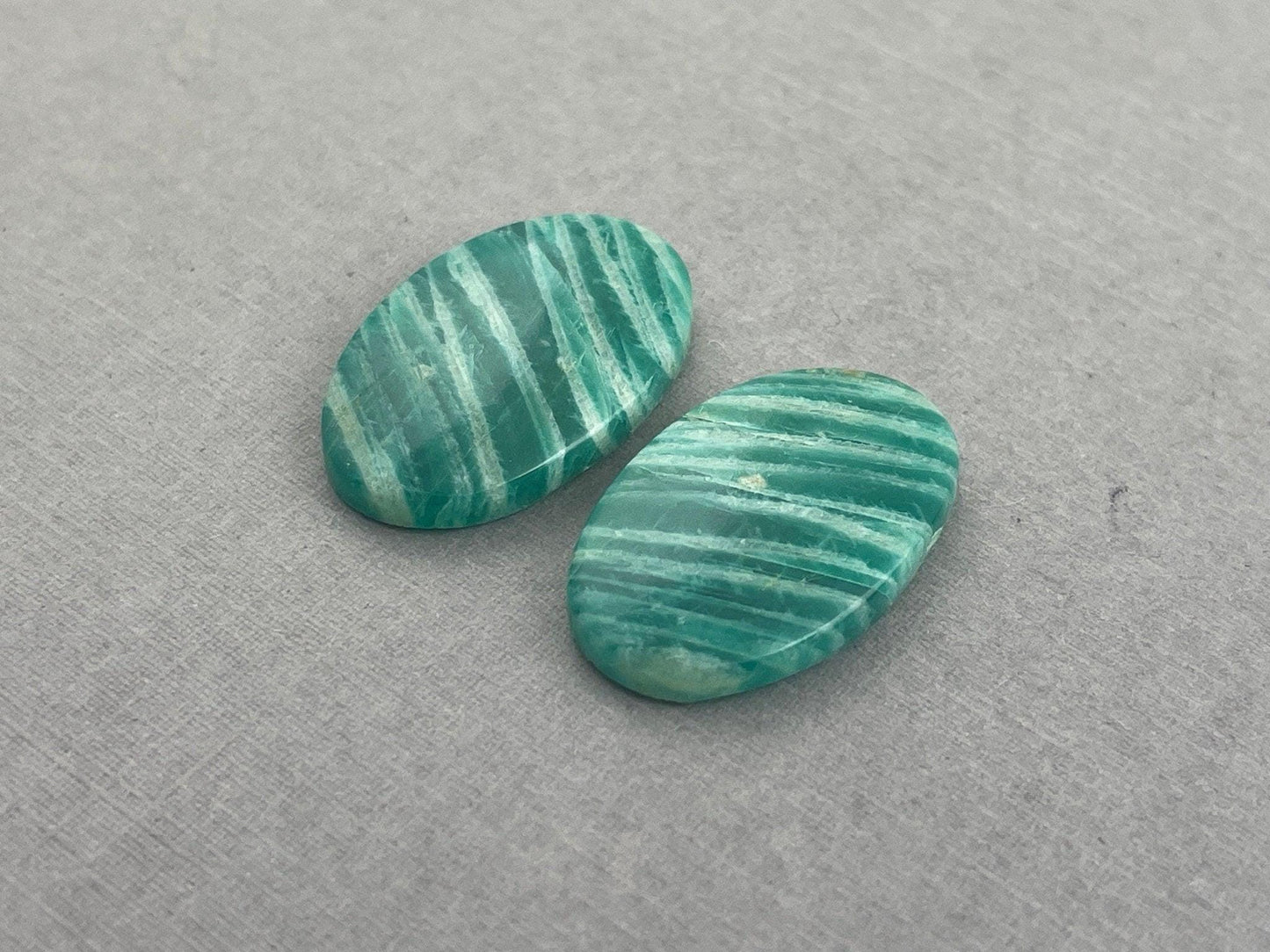 Amazonite Matched Pair Oval Cabochons | Natural Loose Gemstone | AMZ222 - Amazonite - GemEnthusiast