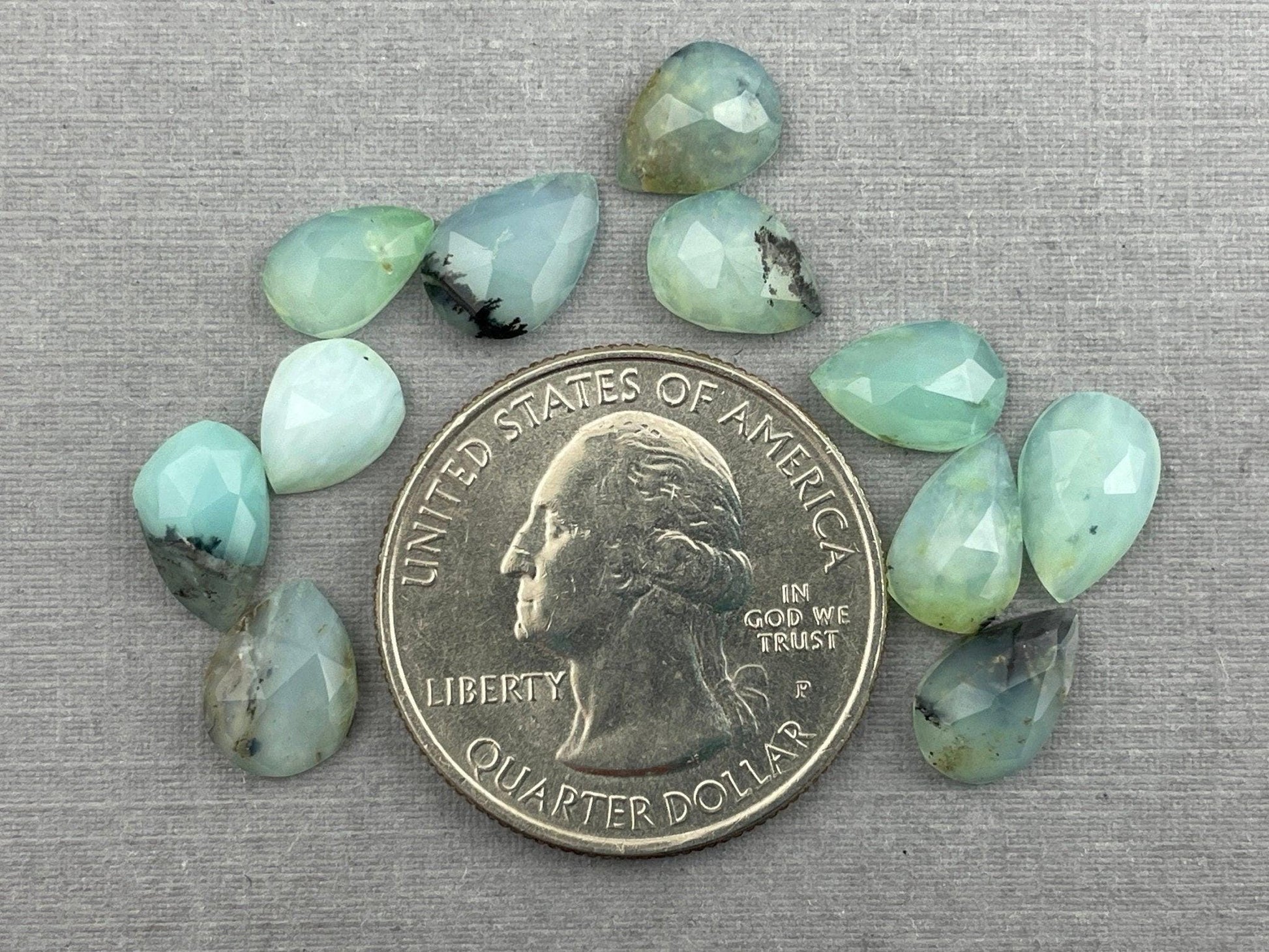 Peruvian Opal Lot: Pear Rose Cut Gemstones, 10 Carats, PO412 - - GemEnthusiast