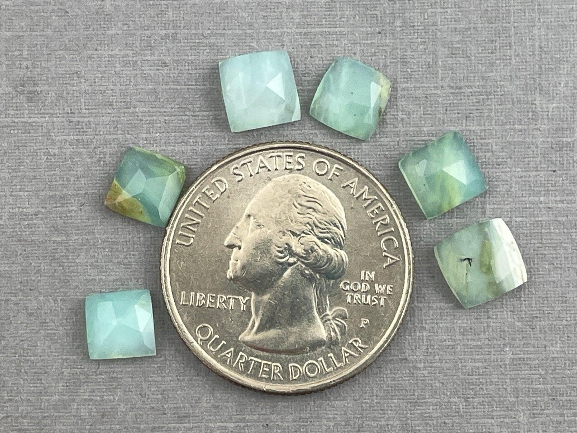 Peruvian Opal Square Rose Cut Lot | 5.56 carats | 7mm | Natural Gemstone from Peru | PO419 - Peruvian Opal - GemEnthusiast
