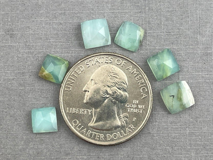 Peruvian Opal Square Rose Cut Lot | 5.56 carats | 7mm | Natural Gemstone from Peru | PO419 - Peruvian Opal - GemEnthusiast