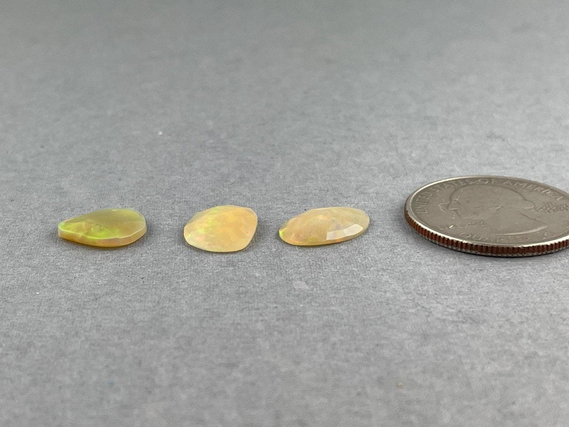 Yellow Ethiopian Opals with Fire | Rose Cut Natural Loose Gemstone Lot | 4.27 carats | OP481 - Ethiopian Opal - GemEnthusiast