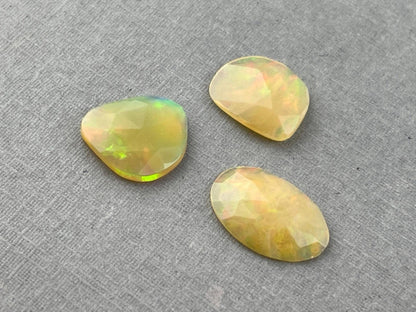 Yellow Ethiopian Opals with Fire | Rose Cut Natural Loose Gemstone Lot | 4.27 carats | OP481 - Ethiopian Opal - GemEnthusiast