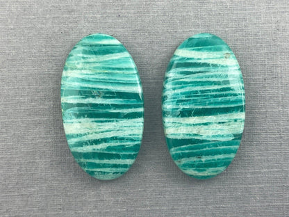 Amazonite Matched Pair Oval Cabochons | Natural Loose Gemstone | AMZ218 - Amazonite - GemEnthusiast