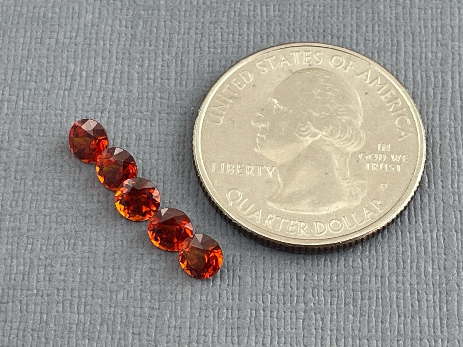 4.5mm Spessartine Garnet Round | Per Stone | Mandarin Orange | Loose Natural Gemstones - Spessartine Garnet - GemEnthusiast