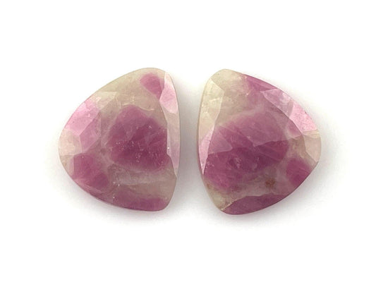 Ruby Included Quartz Pair | Rose Cut Natural Loose Gemstone | RC105 - - GemEnthusiast