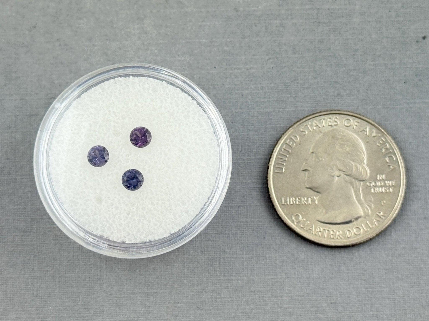 3.5 mm Purple Blue Spinel Trio Faceted Round | Natural Gemstone | SL117 - Spinel - GemEnthusiast