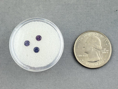 3.5 mm Purple Blue Spinel Trio Faceted Round | Natural Gemstone | SL117 - Spinel - GemEnthusiast