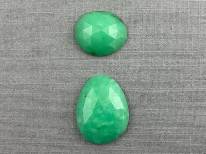 Large Mint Chrysophrase Rose Cut Lot | Natural Loose Chalcedony Gemstones | 16 carats | CY125 - Mint Chrysoprase - GemEnthusiast