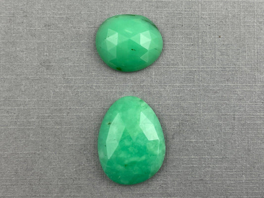 Large Mint Chrysophrase Rose Cut Lot | Natural Loose Chalcedony Gemstones | 16 carats | CY125 - Mint Chrysoprase - GemEnthusiast