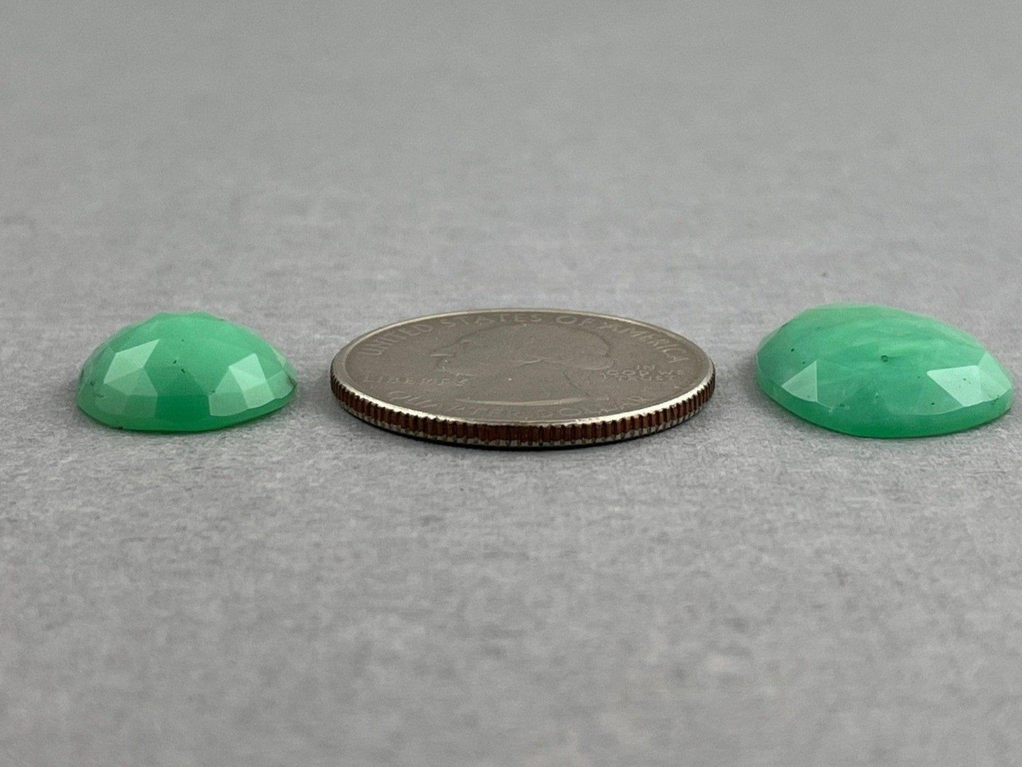 Large Mint Chrysophrase Rose Cut Lot | Natural Loose Chalcedony Gemstones | 16 carats | CY125 - Mint Chrysoprase - GemEnthusiast