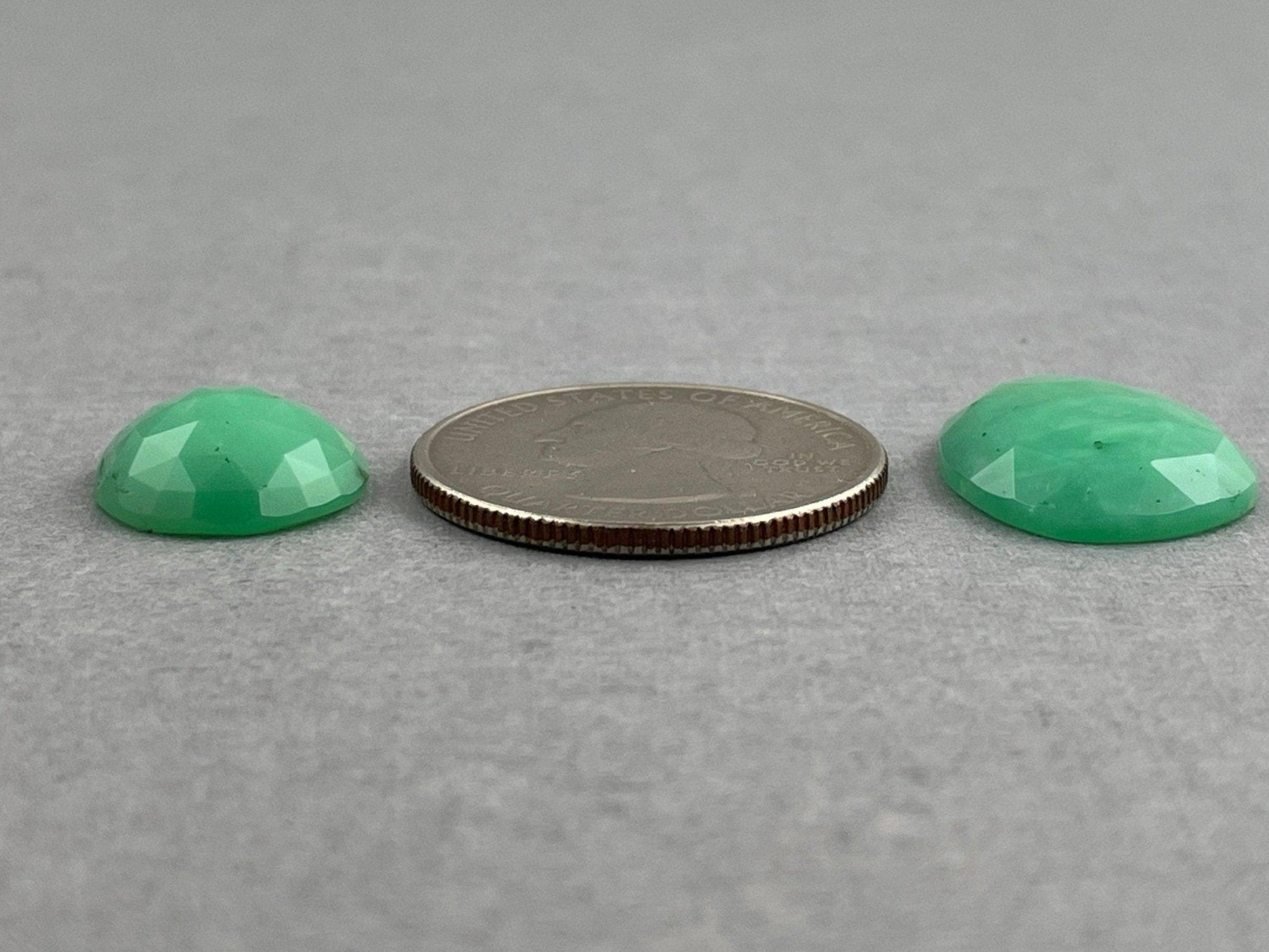 Large Mint Chrysophrase Rose Cut Lot | Natural Loose Chalcedony Gemstones | 16 carats | CY125 - Mint Chrysoprase - GemEnthusiast