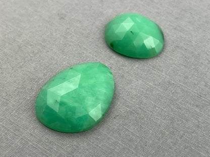 Large Mint Chrysophrase Rose Cut Lot | Natural Loose Chalcedony Gemstones | 16 carats | CY125 - Mint Chrysoprase - GemEnthusiast