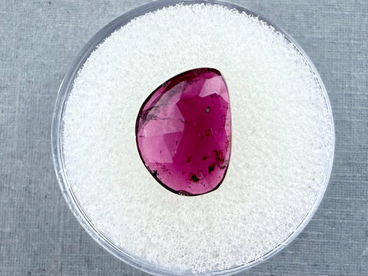 Rubellite Tourmaline Rose Cut Cabochon | Loose Natural Gemstone | 3.27 carats | TR142 - Rubellite Tourmaline - GemEnthusiast