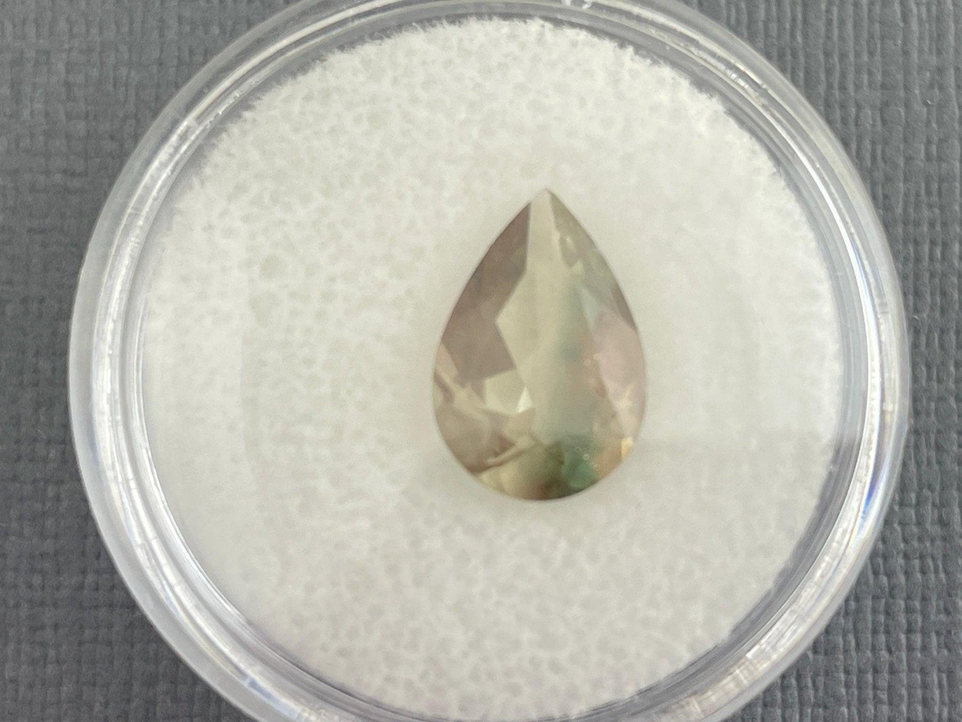 Oregon Sunstone Pear Gemstone with Green Striation | 12x8 mm | 2.2 carats | OSF186 - - GemEnthusiast