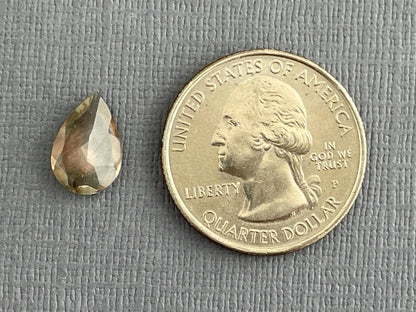Oregon Sunstone Pear Gemstone with Green Striation | 12x8 mm | 2.2 carats | OSF186 - - GemEnthusiast