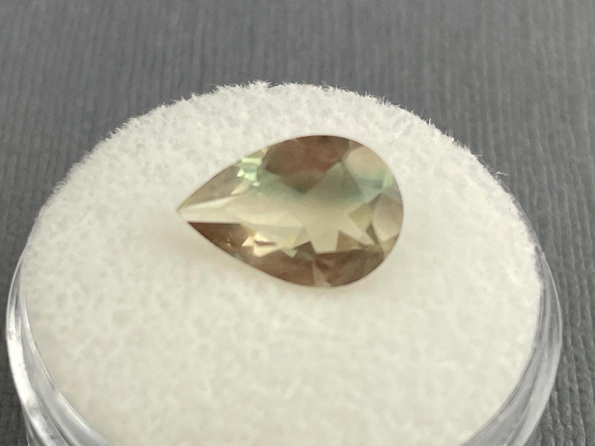 Oregon Sunstone Pear Gemstone with Green Striation | 12x8 mm | 2.2 carats | OSF186 - - GemEnthusiast