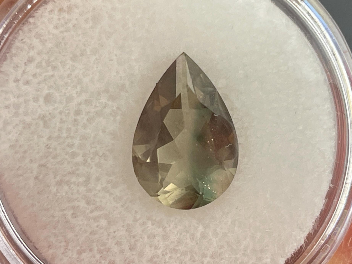 Oregon Sunstone Pear Gemstone with Green Striation | 12x8 mm | 2.2 carats | OSF186 - - GemEnthusiast