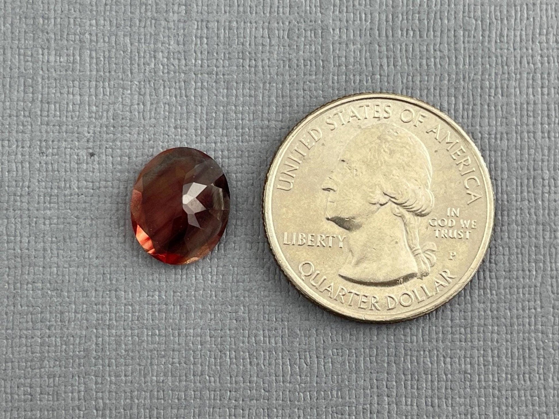 12x10 Red Oregon Sunstone Oval Faceted Gemstone with Schiller | 3.9 carats | OSF165 - - GemEnthusiast