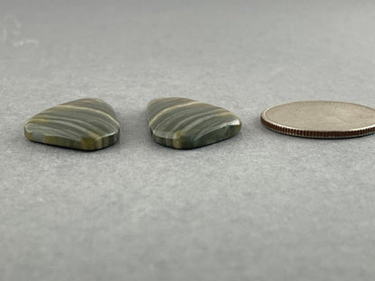 Saturn Chalcedony Cabochon Pair | Natural Loose Gemstone | CA306 - - GemEnthusiast