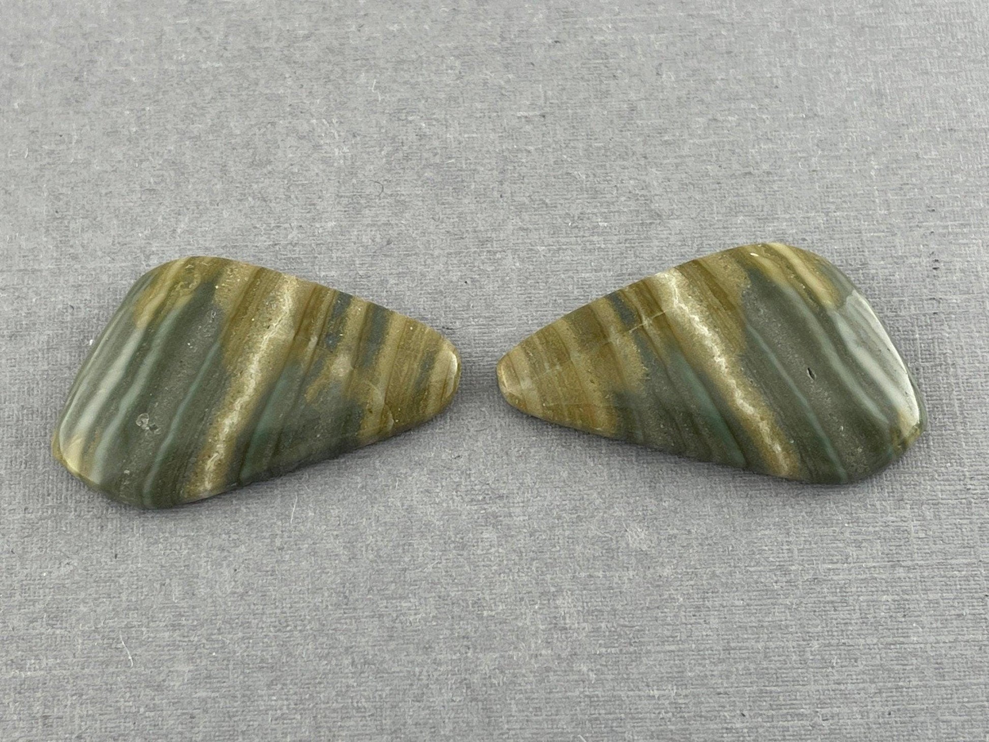 Saturn Chalcedony Cabochon Pair | Natural Loose Gemstone | CA306 - - GemEnthusiast