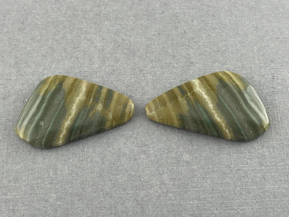 Saturn Chalcedony Cabochon Pair | Natural Loose Gemstone | CA306 - - GemEnthusiast
