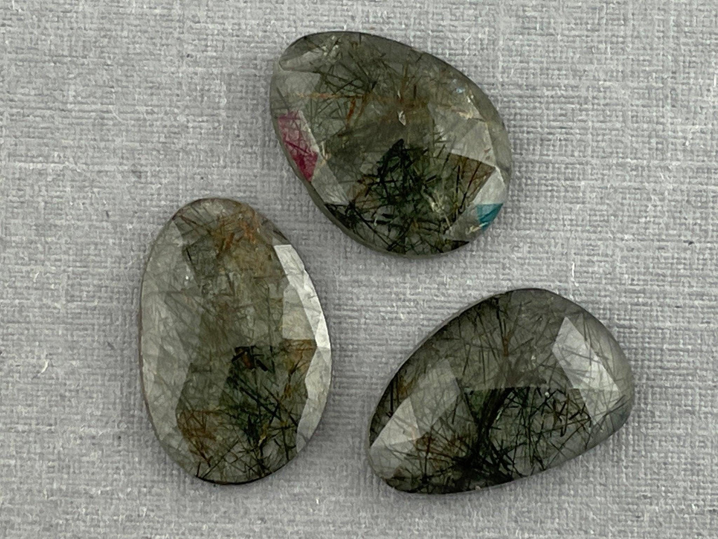 Green Rutile Quartz Lot | 16 carats | Rose Cut Natural Loose Gemstone | QU335 - Rutile Quartz - GemEnthusiast
