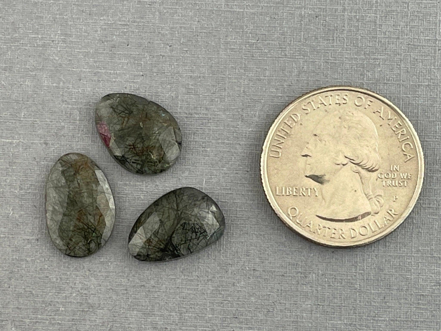 Green Rutile Quartz Lot | 16 carats | Rose Cut Natural Loose Gemstone | QU335 - Rutile Quartz - GemEnthusiast
