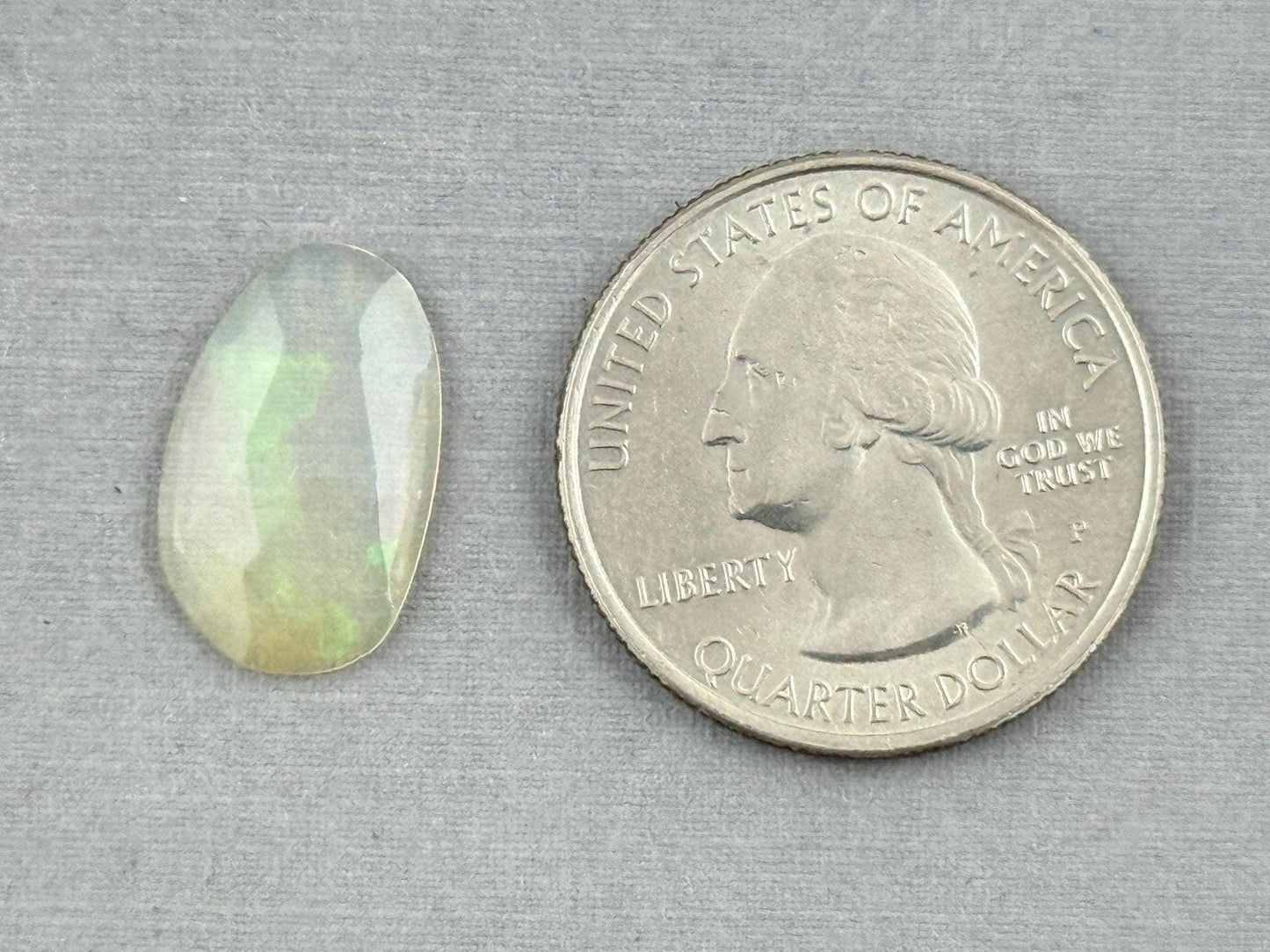 Large Ethiopian Opal with Fire | 17x11x2.4 | Rose Cut Freeform Loose Gemstone| 2.2 cts | OP483 - Ethiopian Opal - GemEnthusiast