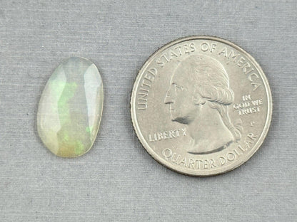 Large Ethiopian Opal with Fire | 17x11x2.4 | Rose Cut Freeform Loose Gemstone| 2.2 cts | OP483 - Ethiopian Opal - GemEnthusiast