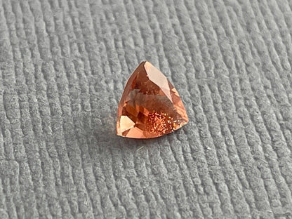5mm Red Oregon Sunstone Trillion Gemstone with Schiller | .45 carats | OSF208 - - GemEnthusiast