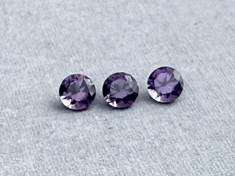 3.5 mm Purple Spinel Trio Faceted Round | Natural Gemstone | SL101 - Natural Spinel - GemEnthusiast