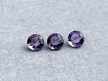 3.5 mm Purple Spinel Trio Faceted Round | Natural Gemstone | SL101 - Natural Spinel - GemEnthusiast