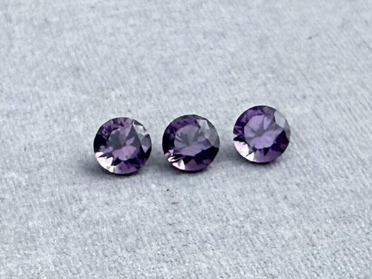 3.5 mm Purple Spinel Trio Faceted Round | Natural Gemstone | SL101 - Natural Spinel - GemEnthusiast