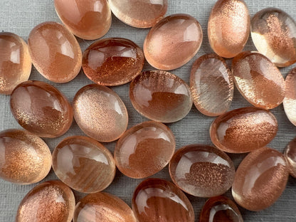 Oregon Sunstones | 10x7 9x6 8x5 | Oval Cabochon with Schiller | USA Gemstone - Oregon Sunstone - GemEnthusiast
