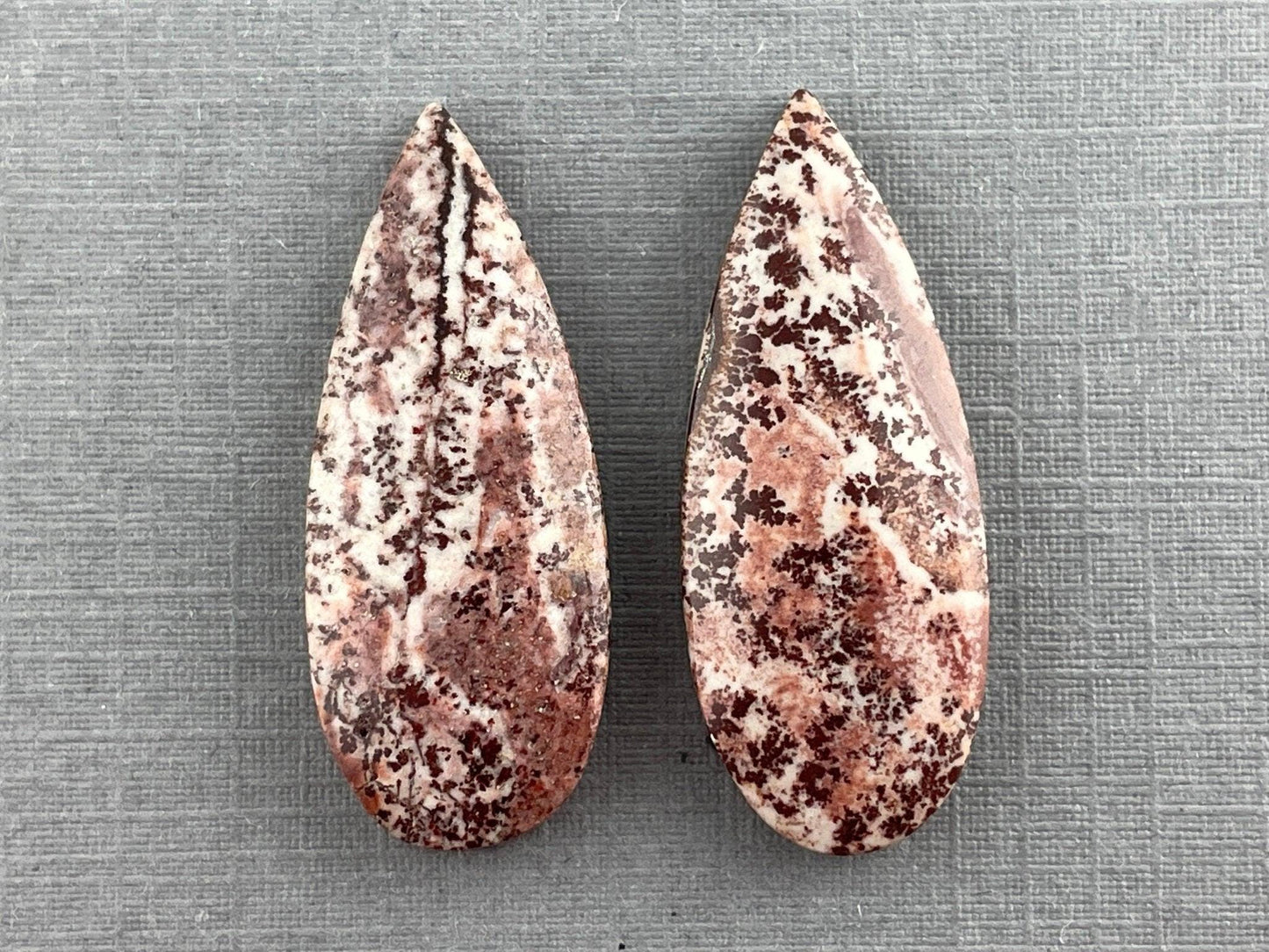 Sonora Dendritic Pear Pairs | Natural Stone from Mexico | JS153 - Sonora Dendritic Jasper - GemEnthusiast