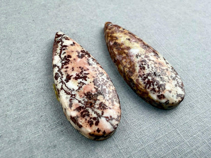Sonora Dendritic Pear Pairs | Natural Stone from Mexico | JS153 - Sonora Dendritic Jasper - GemEnthusiast