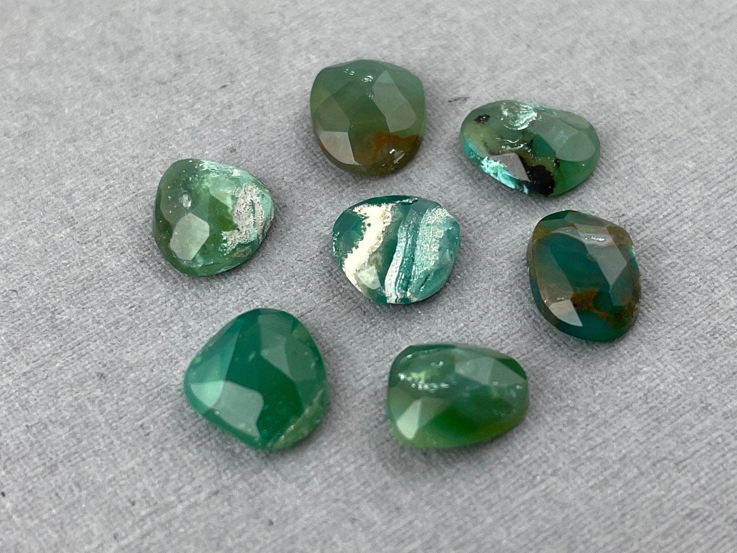 Gem Silica Rose Cut Lot | Chrysocolla in Chalcedony | Natural Loose Gemstone | CH112 - Gem Silica - GemEnthusiast
