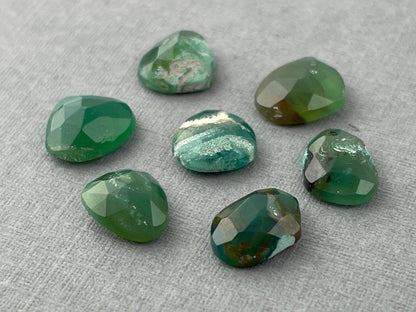 Gem Silica Rose Cut Lot | Chrysocolla in Chalcedony | Natural Loose Gemstone | CH112 - Gem Silica - GemEnthusiast