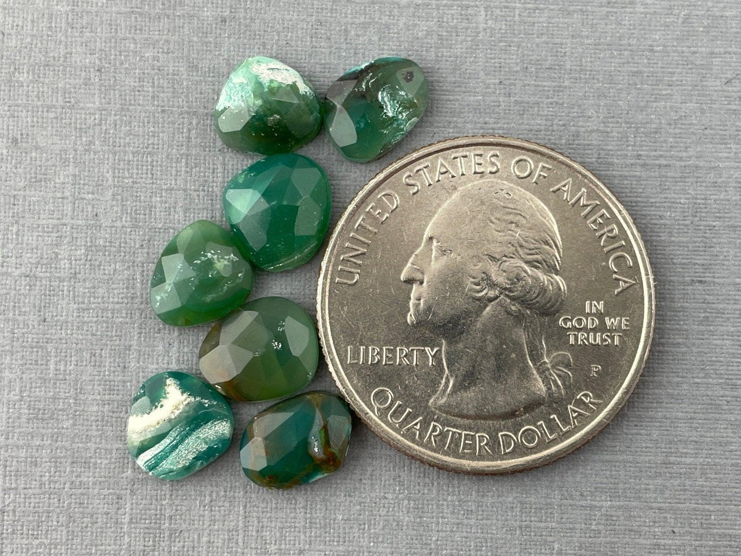 Gem Silica Rose Cut Lot | Chrysocolla in Chalcedony | Natural Loose Gemstone | CH112 - Gem Silica - GemEnthusiast