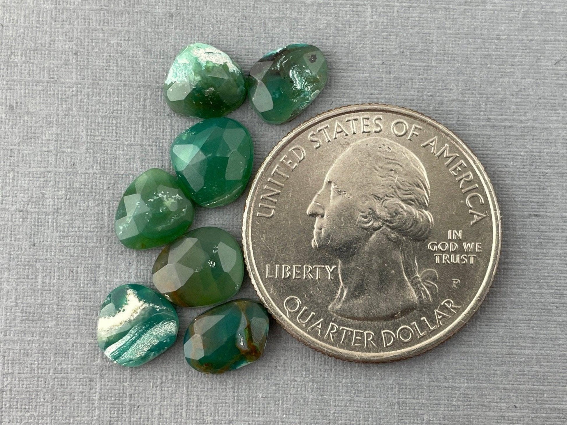 Gem Silica Rose Cut Lot | Chrysocolla in Chalcedony | Natural Loose Gemstone | CH112 - Gem Silica - GemEnthusiast