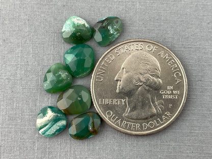 Gem Silica Rose Cut Lot | Chrysocolla in Chalcedony | Natural Loose Gemstone | CH112 - Gem Silica - GemEnthusiast