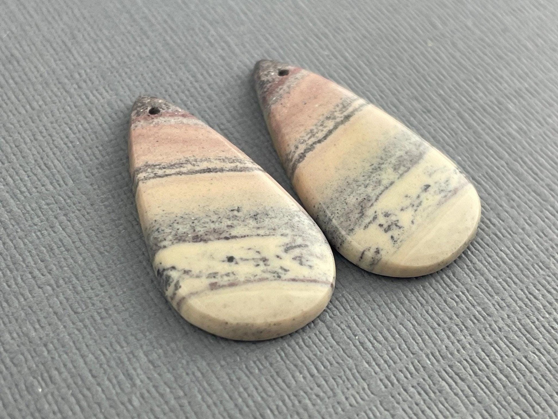 Porcelain Jasper Bead Pair | Natural Loose Gemstone Bead | Z161 - - GemEnthusiast